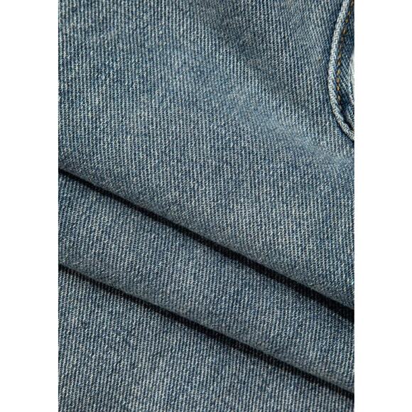 Micas Women's Small Light Wash Blue Washed Pocketed Cargo Straight Leg Jeans - Picture 4 of 6